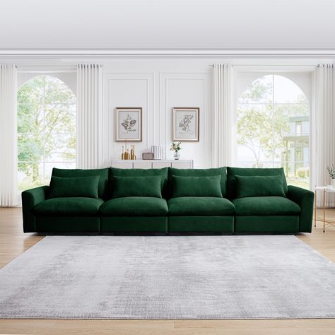 Product Features Sophisticated fabric - with its distinct tactile quality, durable corduroy fabric radiates both comfort and cozy, making it the ideal material for settling down and enjoying the sofa's coziness. Sofa Soft, Modular Couch, Green Couch, Comfy Living Room, U Shaped Sofa, Rolled Arm Sofa, Modular Sectional Sofa, Living Room Green, Types Of Sofas