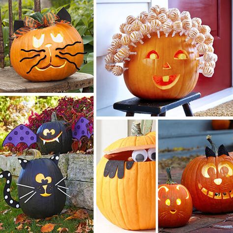 25 Clever Pumpkin Carving Ideas - Creative and adorable pumpkin carving ideas that will bring the whole family together for this favorite fall activity! Pumpkin Carving Scarecrow, Teacher Pumpkin Carving Ideas, Pumpkin Carving Classroom, Clever Pumpkin Carving Ideas, Monster Pumpkin Carving, Easy Monster Pumpkin Carving, Tinkerbell Pumpkin, Creative Pumpkin Carving Ideas, Unique Pumpkin Carving Ideas