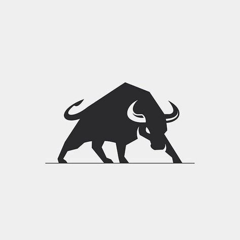 Bull logo design - black and white ☆☆☆ Need a unique & creative logo? Contact 💌👇 Creativelogodesigns01@gmail.com Bull Logo Png, Bull Trading Logo, Bull Logo Design Creative, Bull Outline, Trading Bull, Bull Black And White, Toros Tattoo, Tiger Logo Design, Bull Logo Design