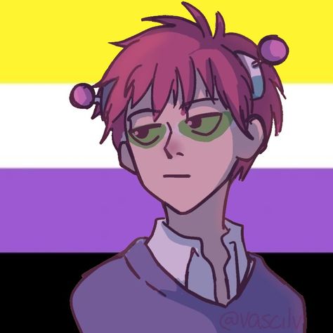 Pan Aroace, Saikik Anime, Aro Ace, Saiki K, Saiki Kusuo, Non Binary, Icon Pfp, Hair, Anime