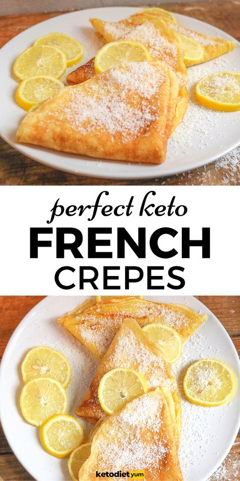 French Crepes Recipe, Crepes Easy, Coconut Flour Crepes, Keto Brood, Bread Replacement, French Crepe Recipe, Crepes Recipe, French Crepes, Postre Keto