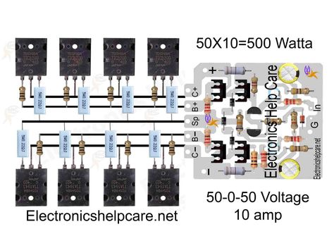 how to make a power amplifier Power Amplifier Circuit Diagram, Amplifier Circuit Diagram, Power Amplifier Audio, Diy Amplifier, Electronic Circuit Projects, Electronic Circuit, Sound Boxes, Electronics Projects Diy, Power Amp