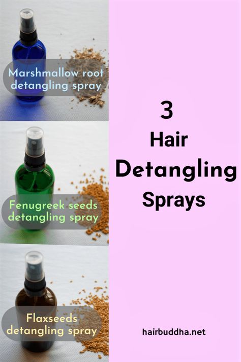 3 Homemade Detangling Sprays (for Smooth, Silky Hair) - hair buddha Hair Rinse Recipe, Regrow Lost Hair, Detangling Natural Hair, Homemade Conditioner, Herbs For Hair, Homemade Face Cream, Dry Skin On Face, Homemade Shampoo, Face Scrub Homemade