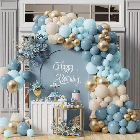 Latest Birthday Decoration Ideas, Birthday Decoration Ideas, Late Birthday, Birthday Balloon Decorations, Arch Kit, Blue Balloons, Birthday Decoration, Room Decorations, Engagement Anniversary