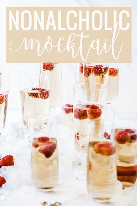 Mock Champagne, Mock Cocktails, Non Alcoholic Champagne, Champagne Recipe, Champagne Punch, Tasty Drinks, Non Alcoholic Cocktails, Alcohol Drinks, Vegetable Drinks