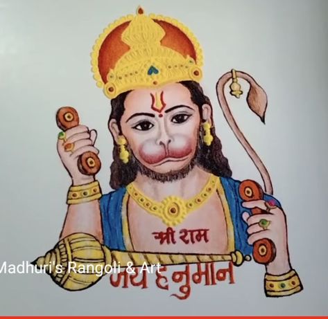 Hanuman Rangoli, Indian Rangoli Designs, Poster Rangoli, Easy Rangoli Designs Diwali, Big Rangoli, Indian Rangoli, Pencil Sketch Images, New Rangoli Designs, Big Rangoli Designs