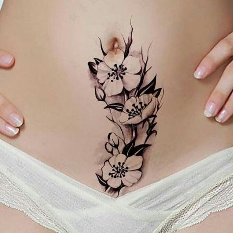 Stomach Scar Tattoo Cover Up, Belly Tattoo Ideas, Tattoos For Her, Belly Tattoos For Women, Lower Stomach Tattoos For Women, Lower Belly Tattoos, Belly Button Tattoo, Small Belly, Stomach Tattoos Women