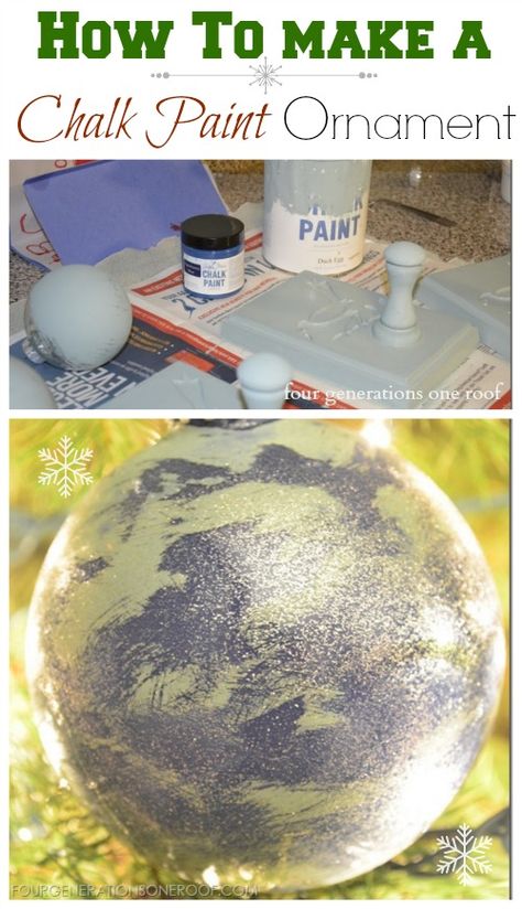 How to make a chalk paint Christmas ornament with Four Generations One Roof