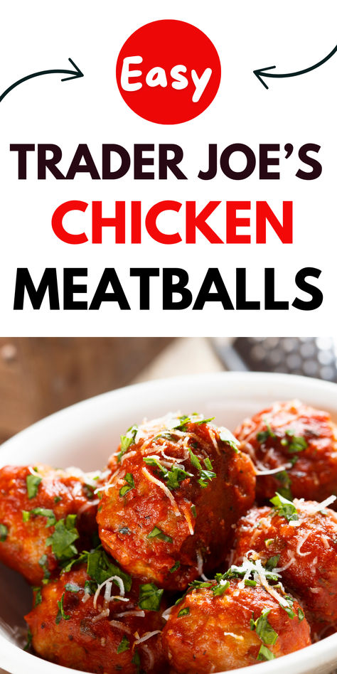 Trader Joe’s Chicken Meatballs are a tasty and easy-to-make dish using ingredients exclusively from Trader Joe’s. Trader Joe’s Chicken Meatball Recipe, Trader Joes Chicken Meatball Recipe, Chicken Meatball Recipe, Chicken Meatball, Chicken Meatball Recipes, Too Much Work, Crock Pot Meatballs, Trader Joes Recipes, Lunch Appetizers