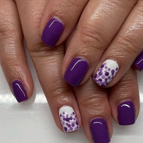 Lisa B on Instagram: "Polka dot my world" Purple Polka Dot Nails, Dot Nails, Nails Purple, Polka Dot Nails, Dots Nails, Dark Purple, Polka Dot, Polka Dots, Dots