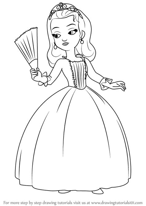 Learn How to Draw Princess Amber from Sofia the First (Sofia the First) Step by Step : Drawing Tutorials Sofia The First Drawing, Amber From Sofia The First, How To Draw Princess, Princess Amber, Princess Sofia The First, First Drawing, Drawing Sheet, Princess Wallpaper, Princess Photo