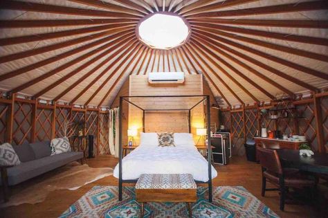 Best Airbnbs Near Houston: Where to to Book This Winter - Thrillist Modern Yurt, Hacienda House, Glamour Camping, Yurt Living, Prospect House, Rocky Point, Dripping Springs, Mountain Living, Sleeping Under The Stars