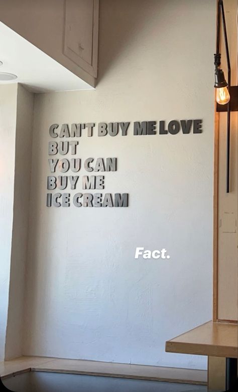 #quote #facts #love #icecream Ice Cream Love Quotes, Ice Cream Facts, Ice Cream Quotes, Gelato Bar, Anime Eye Makeup, Can't Buy Me Love, Love Captions, Love Ice Cream, Aura