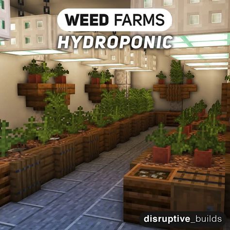 Minecraft Greenhouse Decor, Minecraft Hydroponic Farm, Easy Minecraft Greenhouse Ideas, Plant Ideas Minecraft, Minecraft Modern Garden, Space Fillers Minecraft, Functional Minecraft Builds, Plant House Minecraft, Minecraft Greenhouse Ideas Interior