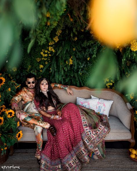 Flower Shower: Influencer Sonam Babani’s Festive Mehendi and Ring Ceremony Sabyasachi Collection, Offbeat Wedding, Sabyasachi Bride, Sabyasachi Lehenga, Engagement Photography Poses, Indian Wedding Photography Poses, Pre Wedding Poses, Wedding Couple Poses Photography, Wedding Couple Poses