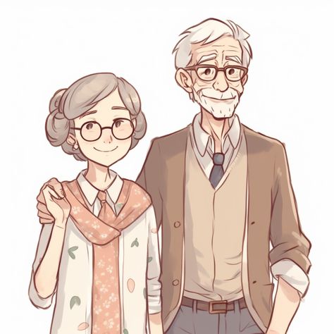 Old Couple Cartoon, Digital Portrait Art, Ramadan Quotes, Couple Drawings, Couple Art, Digital Portrait, Drawing Tips, Portrait Art, Drawings