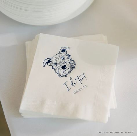 Dog Napkins, Bar Napkins, Wedding Pets, Custom Bar, Wedding Cocktail, Future Wedding Plans, Dog Wedding, Wedding Cocktails, Wedding Mood Board