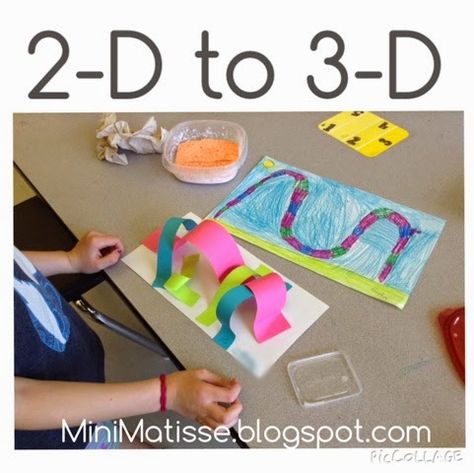 Mini Matisse: 2-D designs into 3 - D Sculptures Tab Classroom, Art Elementary, Steam Ideas, Elementary School Art, Art Camp, Homeschool Classroom, Elementary Art Projects, Center Ideas, Math Art