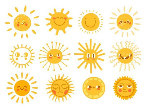 Pottery Sun, Emoji Funny, Sun Drawing, Characters Cartoon, Cartoon Sun, Color Me Mine, Sun Painting, Sun Illustration, Cute Sun