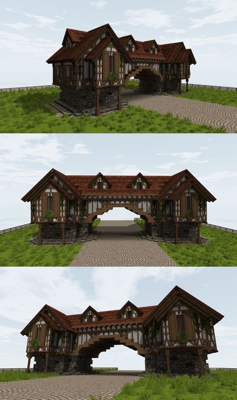 Medivial Village Minecraft, Dnd Minecraft Builds, Minecraft Build Styles, Modded Minecraft Builds, Minecraft Kale, Cocricot Minecraft, Minecraft Printable, Construction Minecraft, Minecraft Building Guide