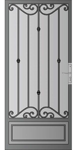 Security Door Design, Security Screen Doors, Wrought Iron Security Doors, Iron Security Doors, Security Screen Door, Steel Security Doors, Window Bars, Wrought Iron Design, Iron Windows