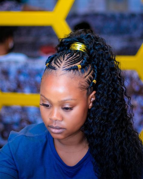 Braids| Braided hairstyles | Braided Cornrow hairstyles | Box Braids | Cornrow hairstyles Brazilian Wool Hairstyle, Hairstyles With Brazilian Wool, Brazilian Wool Hairstyles, Brazilian Wool, Half Cornrows, Boubou Styles, Natural Hair Problems, Hairstyles Box Braids, Braided Pony