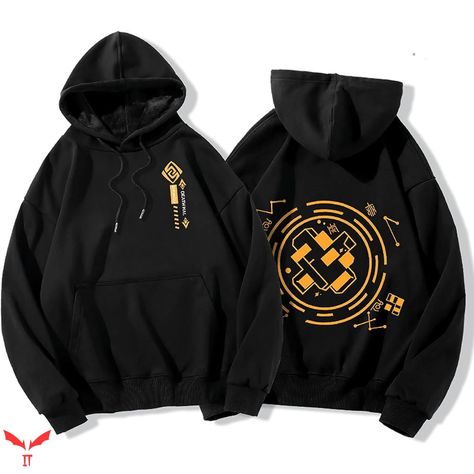 Genshin Shirt, Genshin Impact Hoodie, Game Anime, Stylish Hoodies, Anime Tshirt, Anime Clothes, Hooded Pullover, Anime Outfits, Anime Scenery