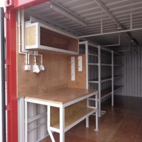 Shipping Container Woodshop, Container Woodshop, Shipping Container Interior, Container Workshop, Shipping Container Workshop, Shipping Container Sheds, Shipping Container Storage, Container Home Designs, Buy Shipping Container