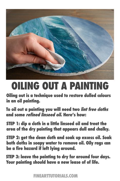 Use this oil painting technique to restore dull colours in an oil painting. To find out more about this technique and how to prevent colours taking on a dull and chalky appearance, follow the link and read the guide. #oilpainting #oilpaintingtechniques #oilpaintingtutorials #oilpaintingbeginners #paintingforbeginners #learnoilpainting #learnart #arttutorials #oilingout #howtooilpaint How To Paint Oil Painting, Oil Painting Landscape Realistic, Cleaning Oil Paintings, How To Oil Paint, Painting Restoration, Oil Painting Basics, Learn Oil Painting, Oil Painting Tips, Oil Painting Tutorial