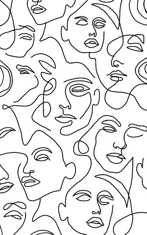 Face Line Drawing, Minimal Drawings, Abstract Face Art, Line Art Design, Outline Art, Fashion Wall Art, Abstract Line Art, Vintage Poster Art, Abstract Faces