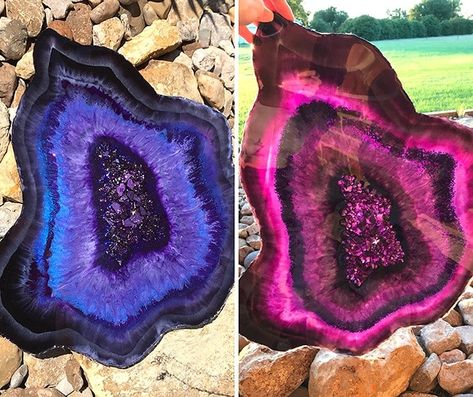 Geode Art Diy, Modern Abstract Painting Diy, Resin Geode Art, Fall Crafts For Toddlers, Form Style, Resin Geode, Resin Art Painting, Geode Art, Diy Resin Projects