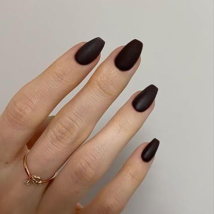 🖤✨ Elevate your look with these chic matte black press-on nails! Featuring a trendy medium short square shape and short ballerina coffin design, these glue-on nails are perfect for adding a touch of edgy elegance to any outfit. Effortlessly stylish and easy to apply! 💅🌟 #MatteBlackNails #PressOnNails #EdgyStyle #NailArtFun #classylooks Short Ballerina Nails, Ballerina Coffin Nails, Ballerina Nails Short, Black Press On Nails, Coffin Design, Ballerina Coffin, Nails Press Ons, Edgy Elegance, Matte Black Nails