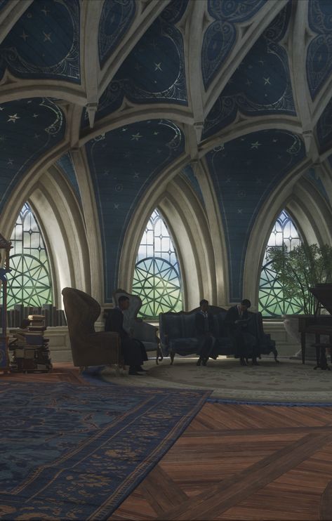 Raven Law Common Room, Ravenclaw Common Room Aesthetic, Hogwarts Bathroom, Ravenclaw Room, Cr Ideas, Life At Hogwarts, Ravenclaw Common Room, Harry Potter Locations, Hogwarts Party