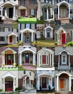 Portico Design Ideas, Pictures, Remodel, and Decor - page 20 House Exterior Before And After, Portico Entry, Front Door Overhang, Door Overhang, Portico Design, Porch Kits, Porch Remodel, Pelan Rumah, Porch Addition