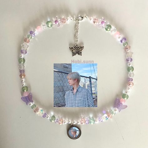 Pastel color necklace for TXT beomgyu Kpop Necklace, Beomgyu Bracelet, Kpop Inspired Beaded Jewelry, Quirky Necklace, Kpop Idols Beads Accessories, Kpop Beads Accessories, Txt Beaded Jewelry, Cheap Handmade Kpop Beaded Bracelets, Beomgyu Jewelry Bracelet