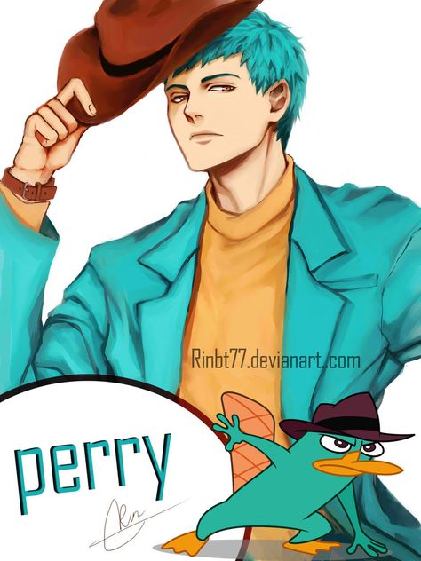 Phineas and Ferb Perry The Platypus Human, Humanized Characters, Disney Characters As Humans, Humanized Disney, Phineas E Ferb, Cartoon Characters As Humans, Human Version, Perry The Platypus, Phineas Y Ferb