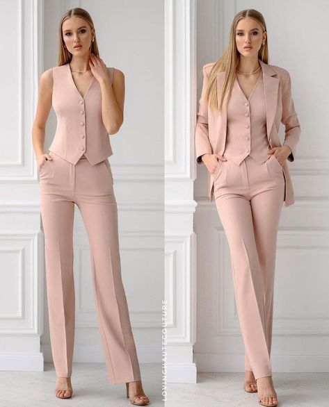 Female Vest Suit, Formals For Women, Co Ord Set For Women, Stylish Office Wear, Business Dress Women, Coord Sets, Business Outfits Women, Stylish Work Attire, Stylish Office