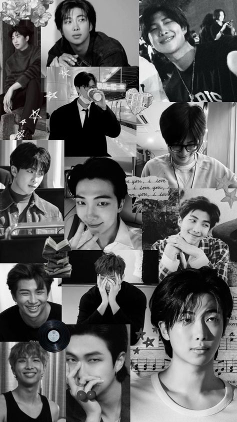 #Namjoon #RM #joon #blackandwhite #lockscreen #wallpaper #aesthetic Rm Black Aesthetic, Rm Aesthetic Wallpaper, Rm Black, Rm Aesthetic, Rm Wallpaper, Iphone Wallpaper Violet, Rm Bts, Black And White Aesthetic, Rap Monster