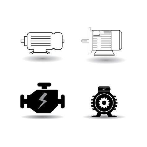 Icono de motor eléctrico | Premium Vector #Freepik #vector #motor-electrico #motor #motor-auto #automotriz Vector Motor, Premium Vector