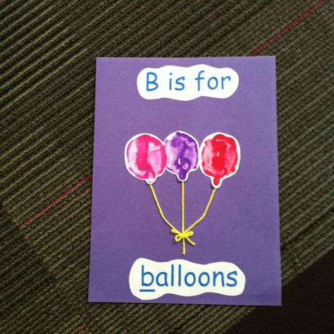 B is for balloons handprint pics B For Balloon Craft, Ballon Crafts, Balloon Craft, Nanny Life, Craft Preschool, Preschool Art Projects, Letter Crafts, Preschool Craft, Balloon Crafts