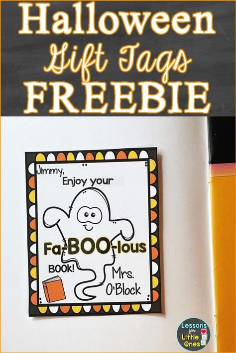 Free Halloween Gift Tags for Students Editable, Printable - Have 5 different editable Halloween gift tags to use for your students! Personalize them with your name and your students' names to make them extra special! Click to get the link for the free Halloween Gift Tags download. Free Halloween Gift Tags, Christmas Student Gift Tags, Pumpkin Learning Activities, Halloween Gifts For Students, Halloween Student, Pumpkin Learning, Student Gift Tags, O Block, Crazy Straws