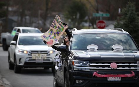 Burlington school held a teachers parade – Boston Herald Balloons And Streamers, Disney Road Trip, Police Cruiser, School Car, Substitute Teacher, Elementary School Teacher, State Police, Emergency Vehicles, Special Education Teacher