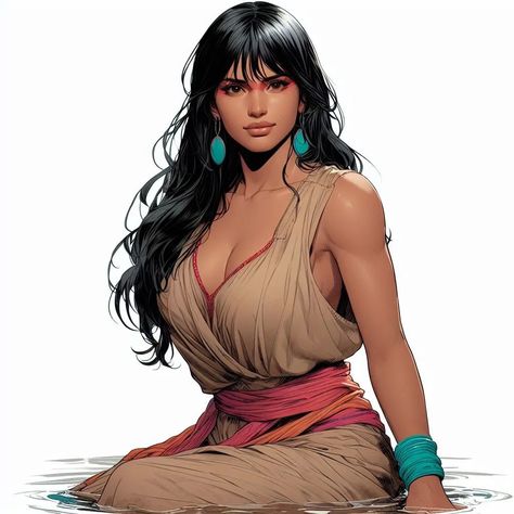 Native American Woman Art, Amazonian Women, Booba Drawings, Desert Culture, Fantasy Desert, Dark Sun, Plus Size Art, Comics Love, Pop Culture Art