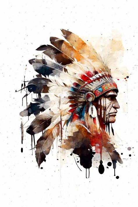 Native American Chief Painting, American Indians Art, Native American Wallpaper Backgrounds, Native American Art Drawings, Native American Chief Tattoo, Native American Background, Native American Aesthetic, Native Indian Art, Native American Wallpaper