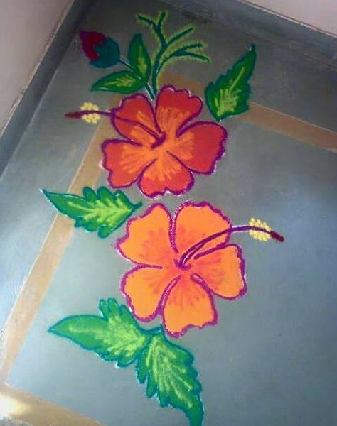 Simple And Easy Rangoli Designs, Simple And Easy Rangoli, Indian Rangoli Designs, Home Interior Design Ideas, Easy Rangoli Designs Diwali, Simple Flower Design, Rangoli Designs Latest, Indian Rangoli, Rangoli Border