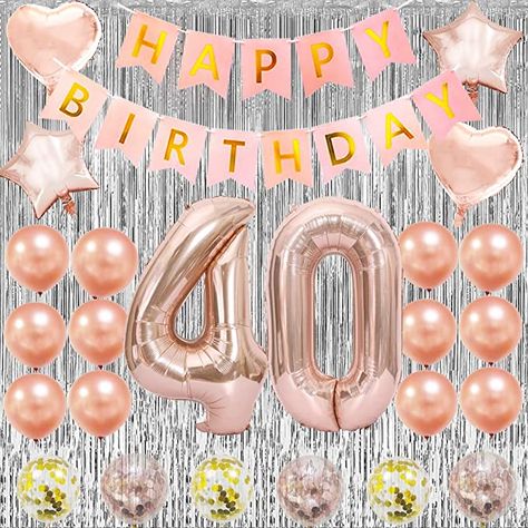 AmazonSmile: 40th Birthday Decorations For Women Her 40th Birthday Party Balloons Decorations 40 Years Old 40 Birthday Decor 40th Bday : Home & Kitchen Rose Gold 30th Birthday Party, Birthday Decorations Women, 40th Party Decorations, Gold 30th Birthday, Rose Gold Number Balloons, 40th Birthday Balloons, 40th Birthday For Women, Gold Number Balloons, 40th Birthday Party Decorations