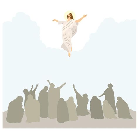 Jesus Ascending Into Heaven, Christian Movie, Christian Movies, To Heaven, Jesus On The Cross, Studio Ghibli, Jesus Christ, Vector Free, Royalty