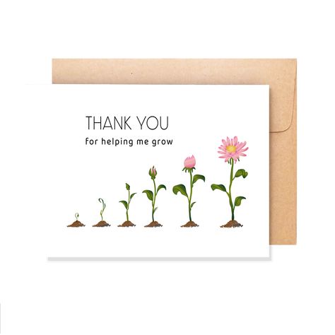 Thanks For Helping Us Grow, Yt Ideas, English Lab, Teachers Day Card, Help Me Grow, Card Inspiration, Inspirational Cards, Help Me, Greeting Card