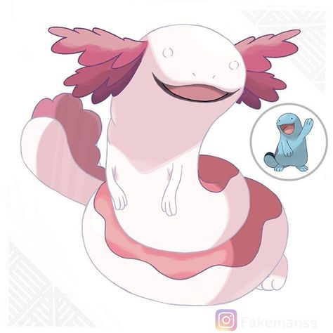 Wooper has fully evolved! What do you think think of this evolution? Would you have it on your team? Let me know in the comments! . . NO:037 Name:Quagsire  Type:Water/Psychic  Dex Entry: It doesn’t like sunlight and prefers to stay in the pitch black environment of caves. Its body is covered in a layer of slippery mucus so it can squeeze through tight spaces. . . #pokemon #pokedex #fakemon #pokemonsun #pokemonmoon #pokemonsunandmoon #grasstype #firetype #watertype #teambandicoon #teamnartyke #te Fish Pokemon, Pokemon Omega, Pokemon Fake, Pokemon Fusions, Fake Pokemon, Pokemon Ideas, Pokemon Regions, Oc Pokemon, Dinosaur Cards