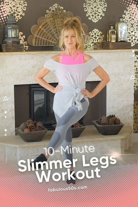 Short on time but want to slim down your legs? This STRONG LEGS WORKOUT is for you! In just 10 minutes, you can work your way through a strength conditioning routine that will help tone and tighten your muscles. Suitable for beginners and women over 50. You don’t need any equipment for this LOWER BODY WORKOUT, just some determination, and tenacity! Make sure you incorporate this into your daily workout plan. Get started today and see results sooner than you thought possible. #wellnesslife Slimmer Legs Workout, Strong Legs Workout, Legs Workout For Women, Slim Legs Workout, Over 50 Fitness, Gym Workout Guide, Arm Workout Women, Indoor Workout, Daily Workout Plan